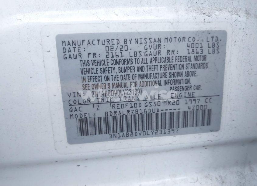 Photo 9 of 2020 Nissan Sentra SR XTRONIC CVT (VIN 3N1AB8DV0LY231397)