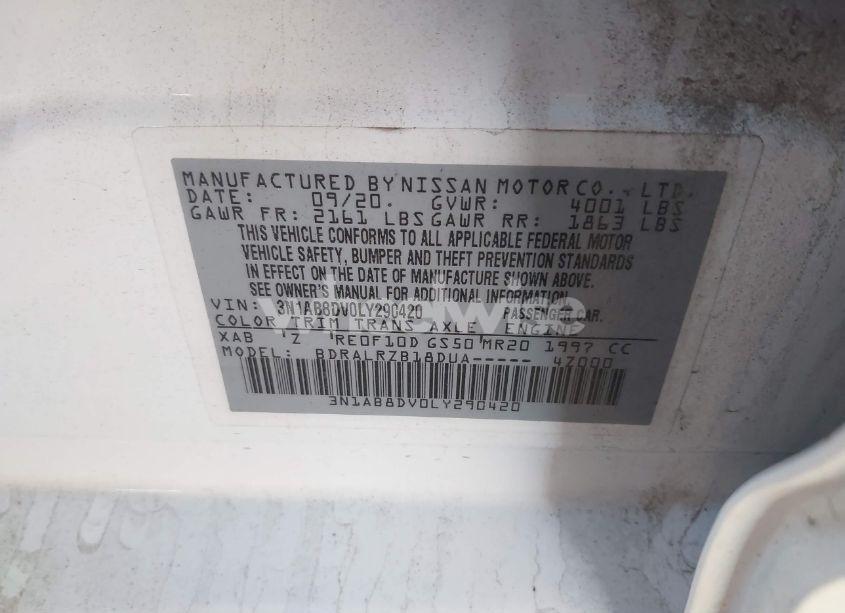 Photo 9 of 2020 Nissan Sentra SR XTRONIC CVT (VIN 3N1AB8DV0LY290420)