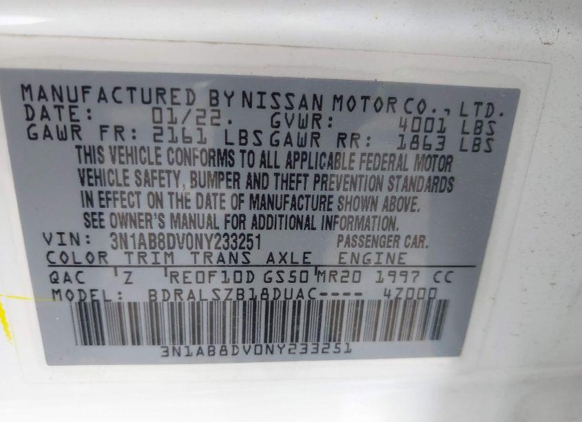 Photo 9 of 2022 Nissan Sentra SR XTRONIC CVT (VIN 3N1AB8DV0NY233251)