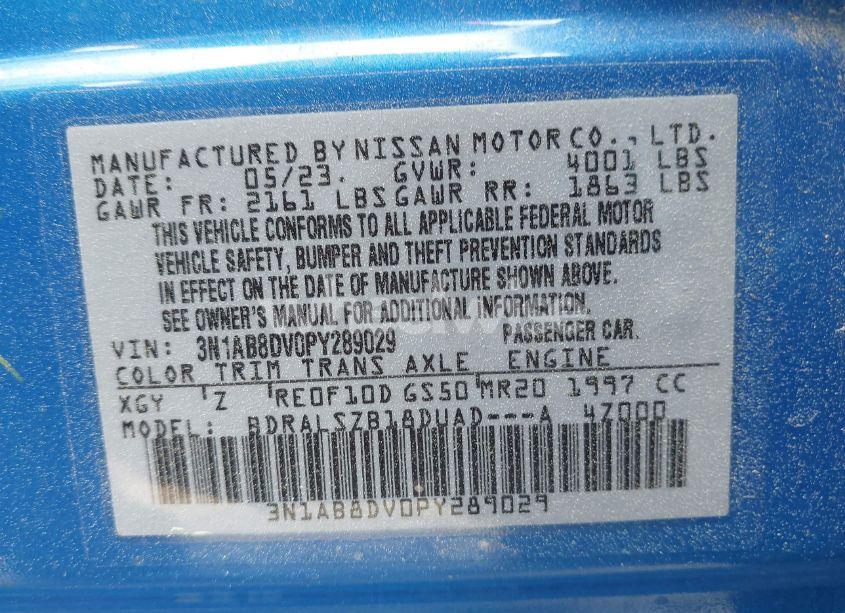 Photo 9 of 2023 Nissan Sentra SR XTRONIC CVT (VIN 3N1AB8DV0PY289029)