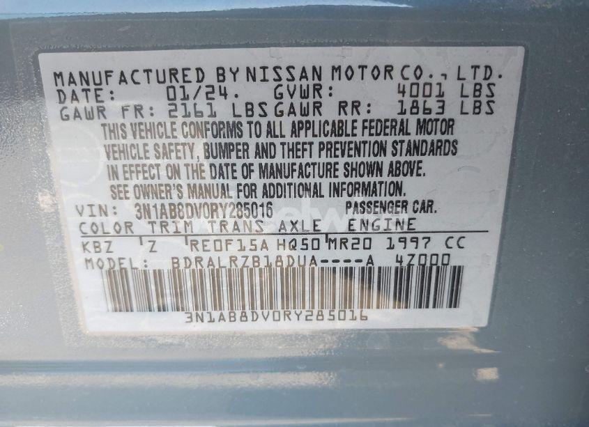 Photo 9 of 2024 Nissan Sentra SR (VIN 3N1AB8DV0RY285016)
