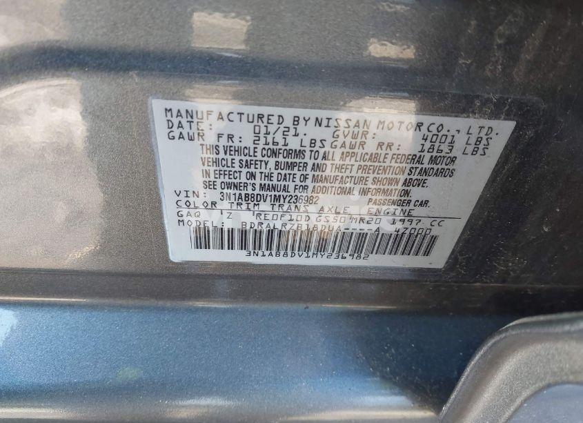 Photo 9 of 2021 Nissan Sentra SR XTRONIC CVT (VIN 3N1AB8DV1MY236982)