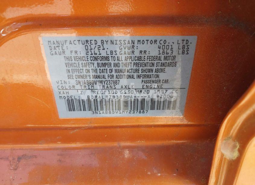 Photo 9 of 2021 Nissan Sentra SR XTRONIC CVT (VIN 3N1AB8DV1MY237887)