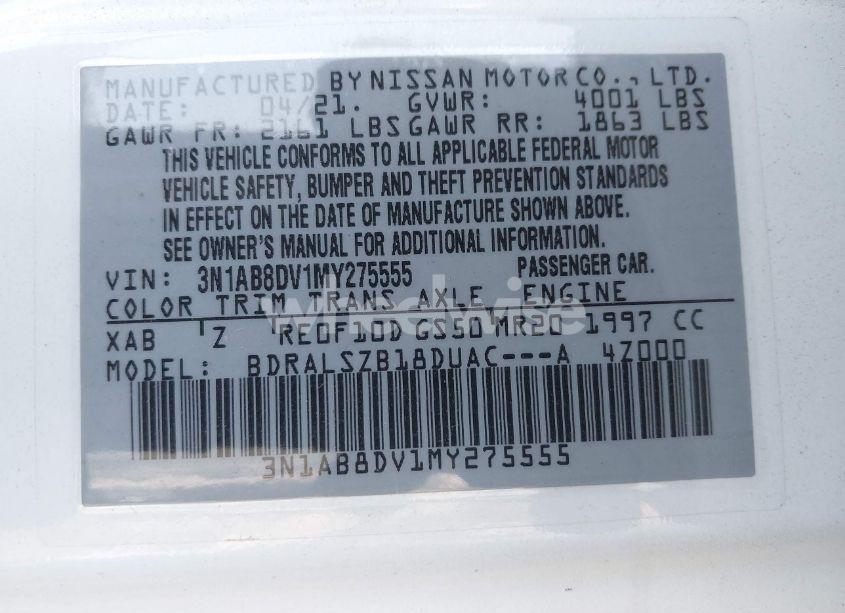 Photo 9 of 2021 Nissan Sentra SR XTRONIC CVT (VIN 3N1AB8DV1MY275555)