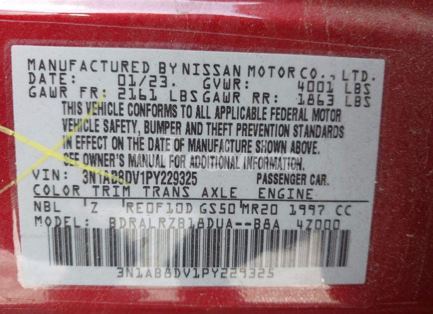 Photo 9 of 2023 Nissan Sentra SR XTRONIC CVT (VIN 3N1AB8DV1PY229325)