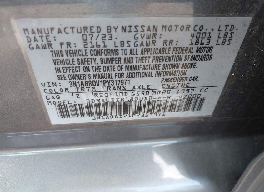 Photo 9 of 2023 Nissan Sentra SR XTRONIC CVT (VIN 3N1AB8DV1PY317971)