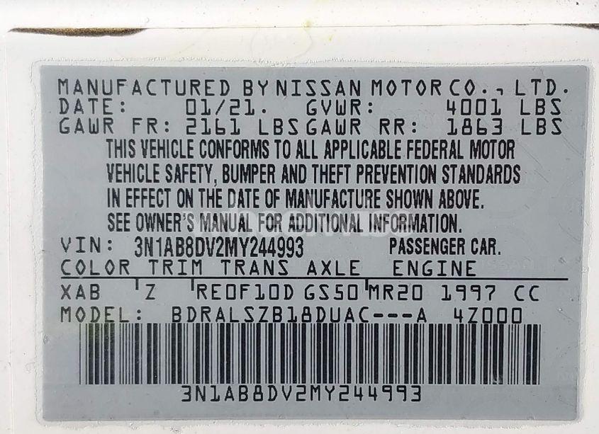 Photo 9 of 2021 Nissan Sentra SR XTRONIC CVT (VIN 3N1AB8DV2MY244993)