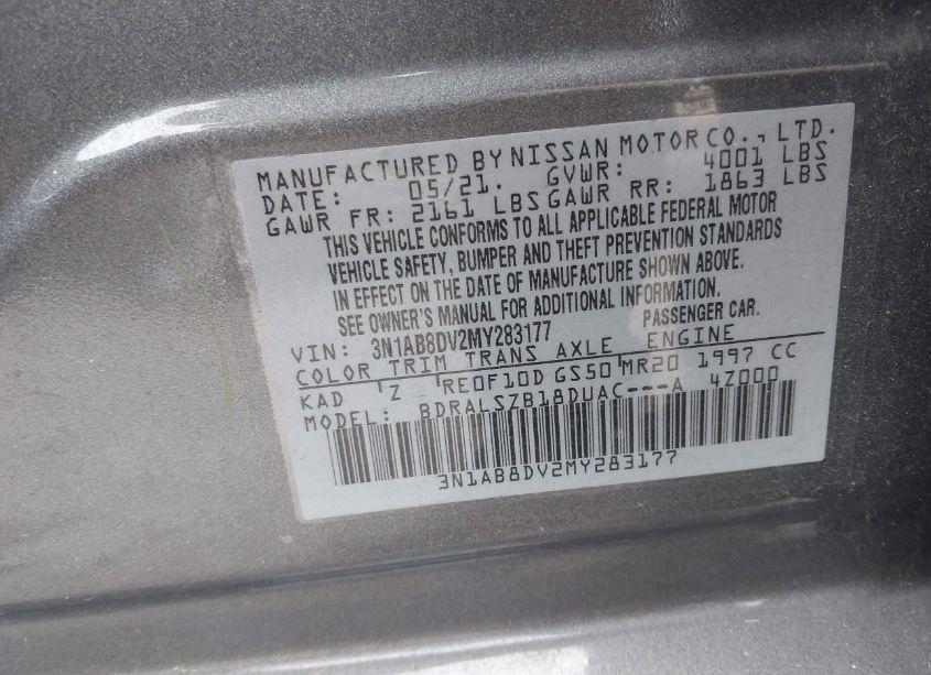 Photo 9 of 2021 Nissan Sentra SR XTRONIC CVT (VIN 3N1AB8DV2MY283177)