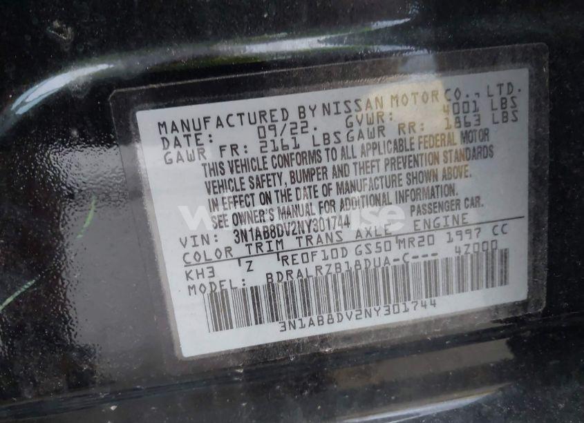 Photo 9 of 2022 Nissan Sentra SR XTRONIC CVT (VIN 3N1AB8DV2NY301744)