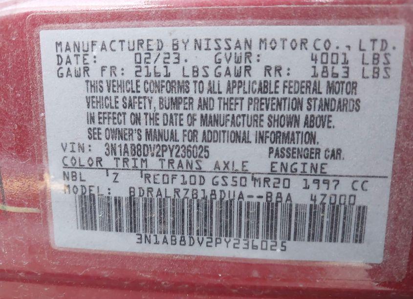 Photo 9 of 2023 Nissan Sentra SR XTRONIC CVT (VIN 3N1AB8DV2PY236025)