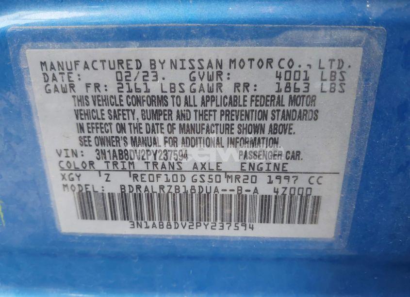 Photo 9 of 2023 Nissan Sentra SR XTRONIC CVT (VIN 3N1AB8DV2PY237594)