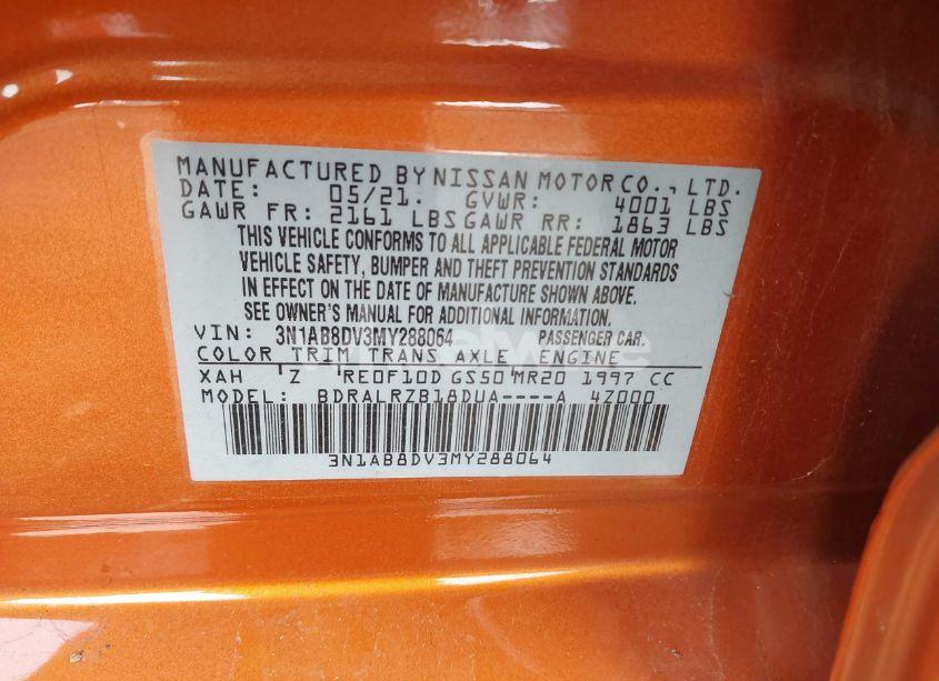 Photo 9 of 2021 Nissan Sentra SR XTRONIC CVT (VIN 3N1AB8DV3MY288064)