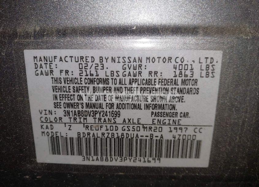 Photo 9 of 2023 Nissan Sentra SR XTRONIC CVT (VIN 3N1AB8DV3PY241699)