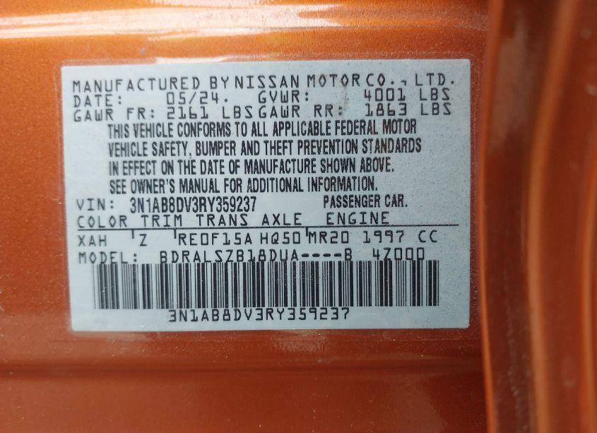 Photo 9 of 2024 Nissan Sentra SR XTRONIC CVT (VIN 3N1AB8DV3RY359237)
