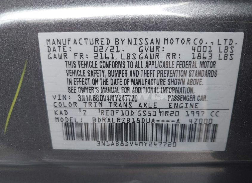 Photo 9 of 2021 Nissan Sentra SR XTRONIC CVT (VIN 3N1AB8DV4MY247720)