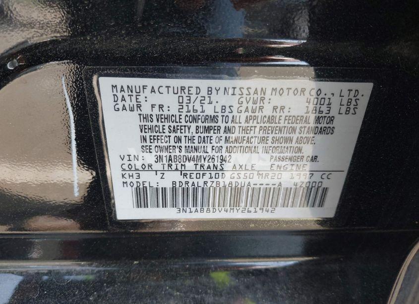 Photo 9 of 2021 Nissan Sentra SR (VIN 3N1AB8DV4MY261942)