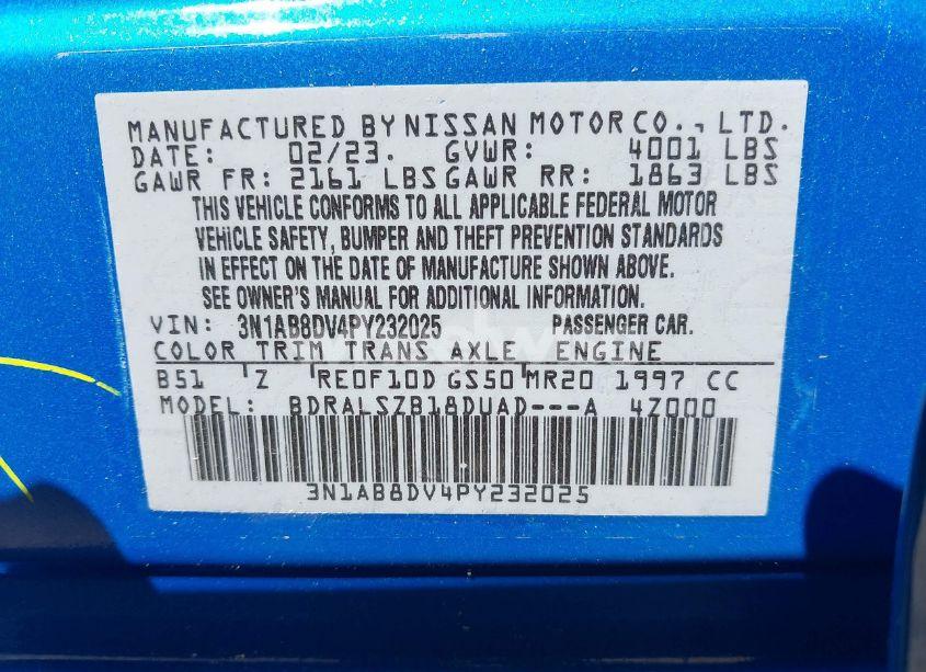 Photo 9 of 2023 Nissan Sentra SR XTRONIC CVT (VIN 3N1AB8DV4PY232025)