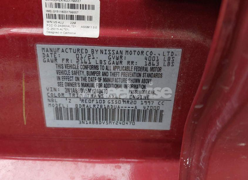 Photo 9 of 2021 Nissan Sentra SR XTRONIC CVT (VIN 3N1AB8DV5MY240470)