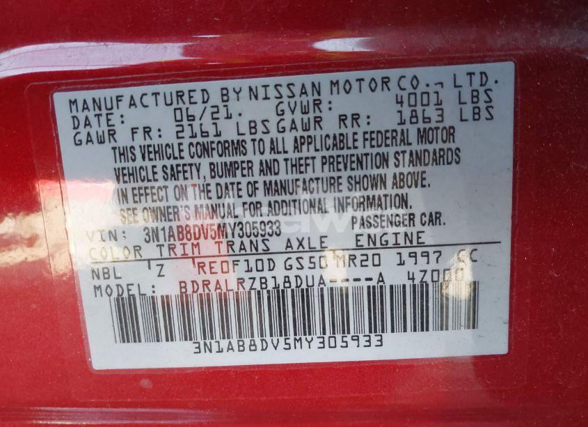 Photo 9 of 2021 Nissan Sentra SR XTRONIC CVT (VIN 3N1AB8DV5MY305933)