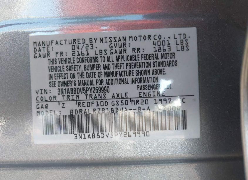 Photo 9 of 2023 Nissan Sentra SR XTRONIC CVT (VIN 3N1AB8DV5PY269990)