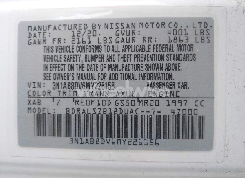 Photo 9 of 2021 Nissan Sentra SR XTRONIC CVT (VIN 3N1AB8DV6MY226156)