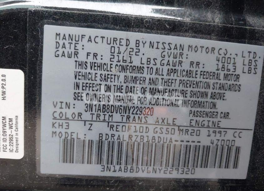 Photo 9 of 2022 Nissan Sentra SR XTRONIC CVT (VIN 3N1AB8DV6NY229320)