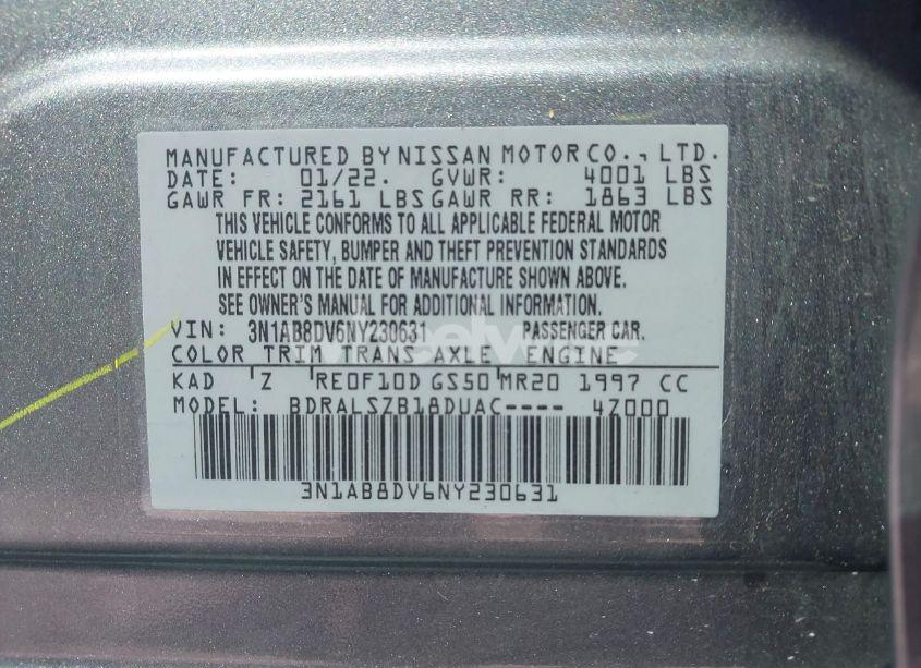 Photo 9 of 2022 Nissan Sentra SR XTRONIC CVT (VIN 3N1AB8DV6NY230631)