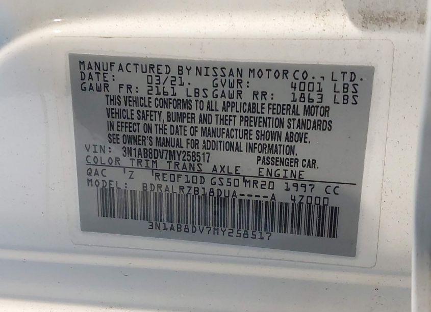 Photo 9 of 2021 Nissan Sentra SR XTRONIC CVT (VIN 3N1AB8DV7MY258517)