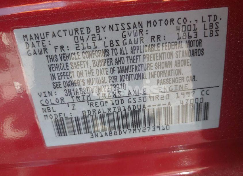 Photo 9 of 2021 Nissan Sentra SR XTRONIC CVT (VIN 3N1AB8DV7MY273910)