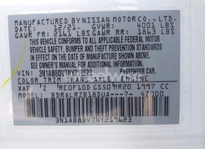 Photo 9 of 2022 Nissan Sentra SR XTRONIC CVT (VIN 3N1AB8DV7NY219623)