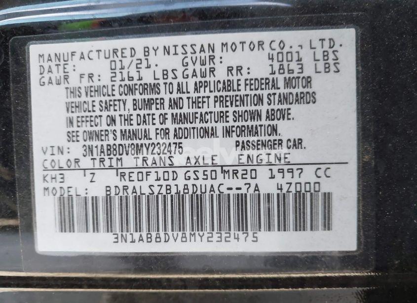 Photo 9 of 2021 Nissan Sentra SR XTRONIC CVT (VIN 3N1AB8DV8MY232475)