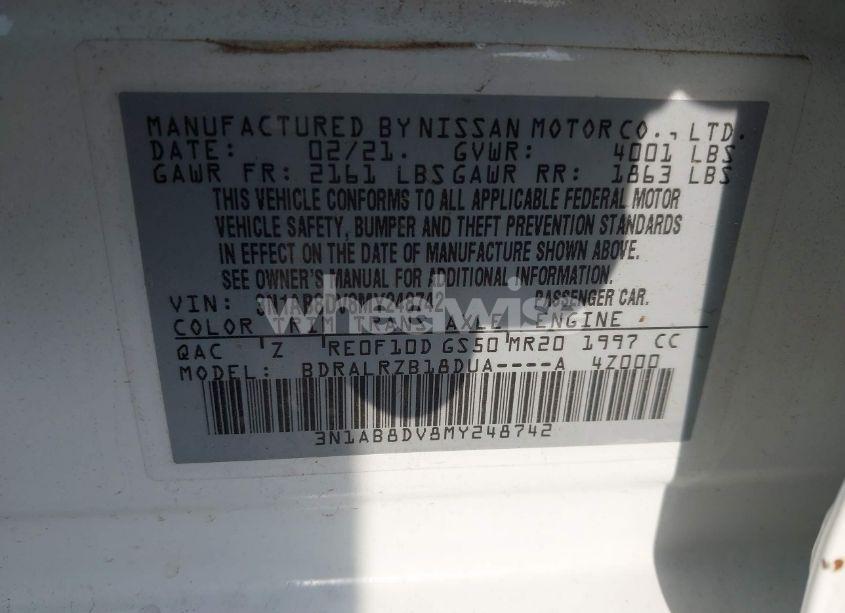 Photo 9 of 2021 Nissan Sentra SR XTRONIC CVT (VIN 3N1AB8DV8MY248742)