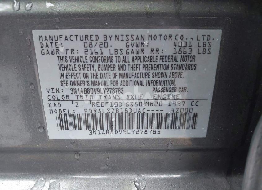 Photo 9 of 2020 Nissan Sentra SR XTRONIC CVT (VIN 3N1AB8DV9LY278783)