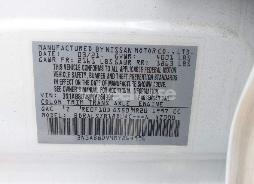 Photo 9 of 2021 Nissan Sentra SR XTRONIC CVT (VIN 3N1AB8DV9MY264996)