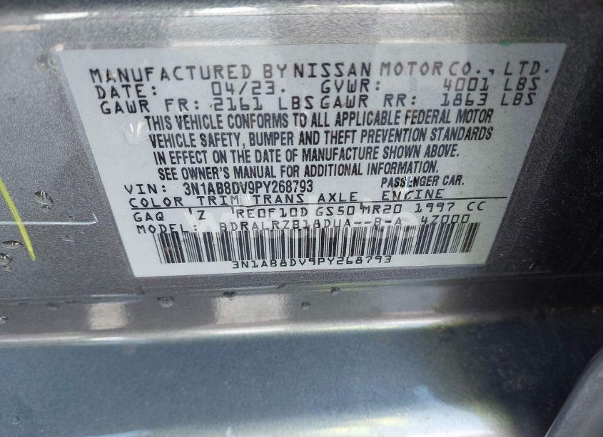 Photo 9 of 2023 Nissan Sentra SR XTRONIC CVT (VIN 3N1AB8DV9PY268793)