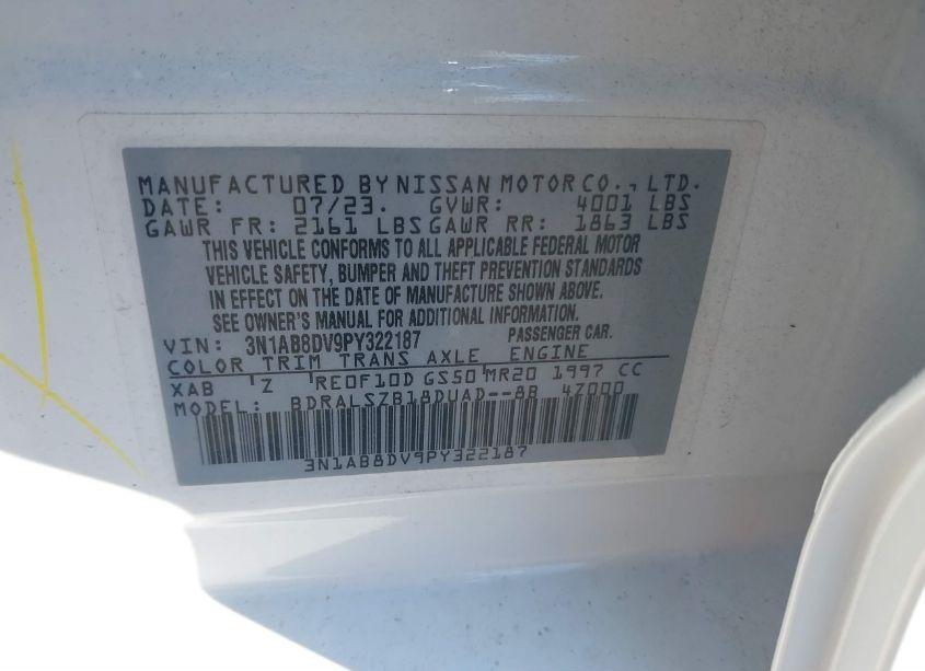 Photo 9 of 2023 Nissan Sentra SR XTRONIC CVT (VIN 3N1AB8DV9PY322187)