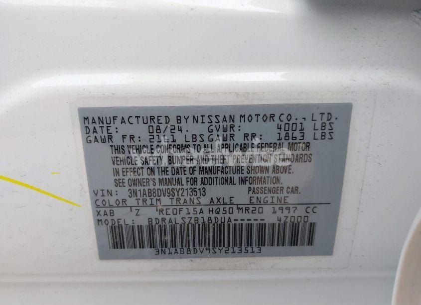 Photo 9 of 2025 Nissan Sentra SR (VIN 3N1AB8DV9SY213513)