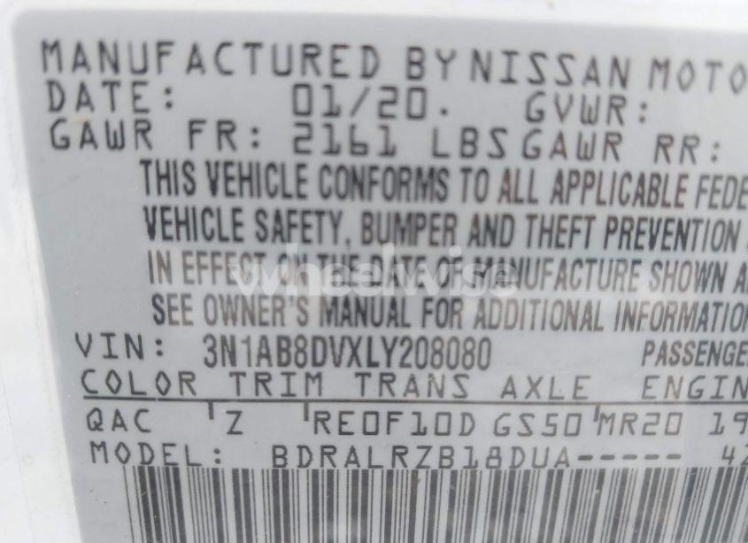 Photo 9 of 2020 Nissan Sentra SR XTRONIC CVT (VIN 3N1AB8DVXLY208080)