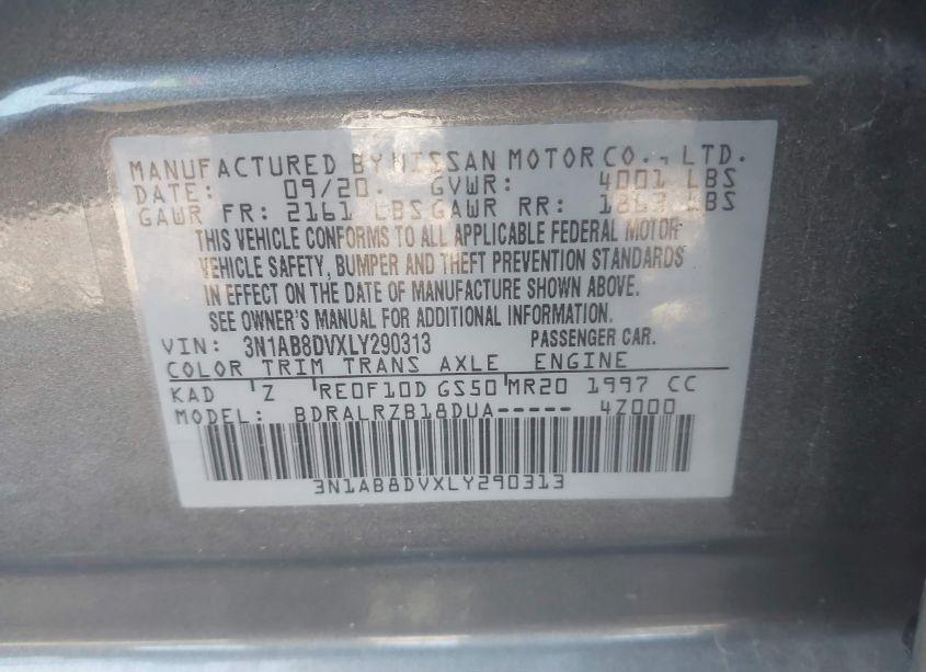 Photo 9 of 2020 Nissan Sentra SR XTRONIC CVT (VIN 3N1AB8DVXLY290313)
