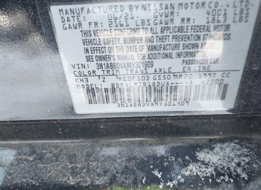 Photo 9 of 2021 Nissan Sentra SR XTRONIC CVT (VIN 3N1AB8DVXMY301909)