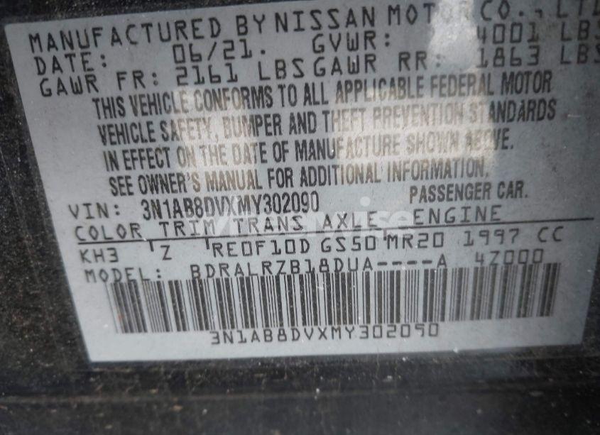 Photo 9 of 2021 Nissan Sentra SR XTRONIC CVT (VIN 3N1AB8DVXMY302090)