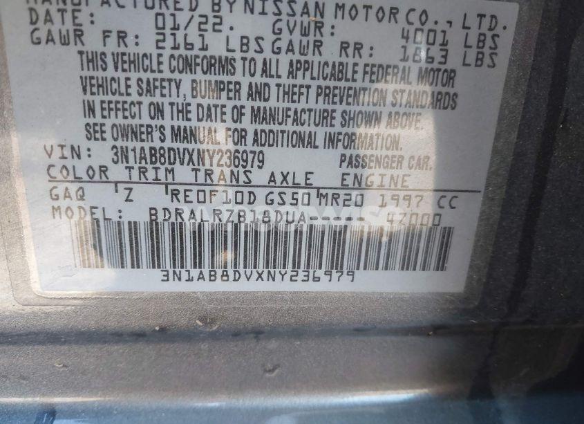 Photo 9 of 2022 Nissan Sentra SR XTRONIC CVT (VIN 3N1AB8DVXNY236979)