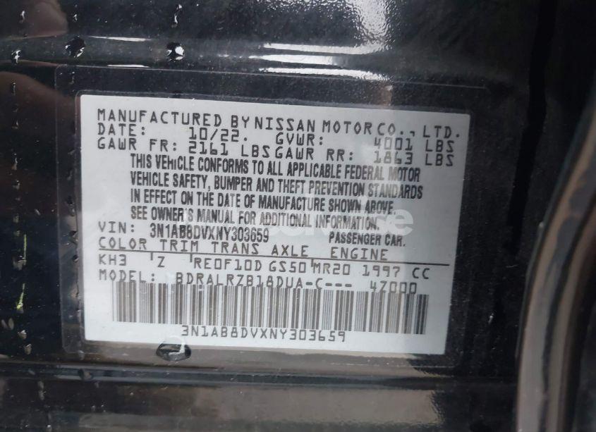 Photo 9 of 2022 Nissan Sentra SR XTRONIC CVT (VIN 3N1AB8DVXNY303659)