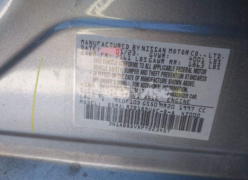 Photo 9 of 2023 Nissan Sentra SR XTRONIC CVT (VIN 3N1AB8DVXPY223457)