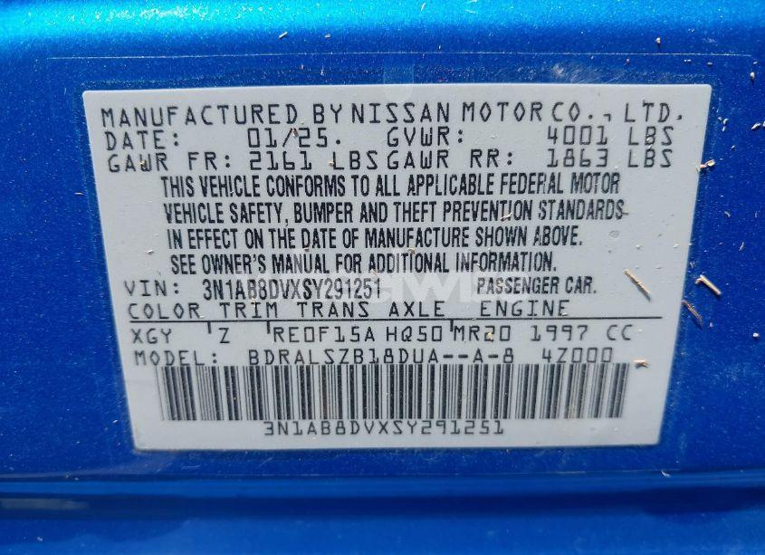 Photo 9 of 2025 Nissan Sentra SR (VIN 3N1AB8DVXSY291251)
