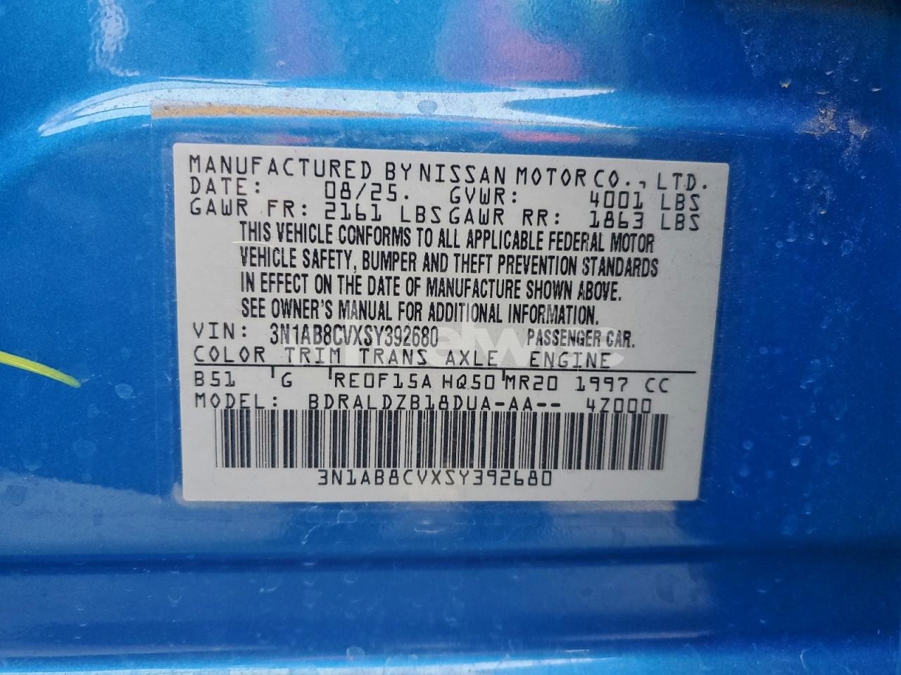 Photo 12 of 2025 NISSAN SENTRA SV (VIN 3N1AB8DVXSY320778)