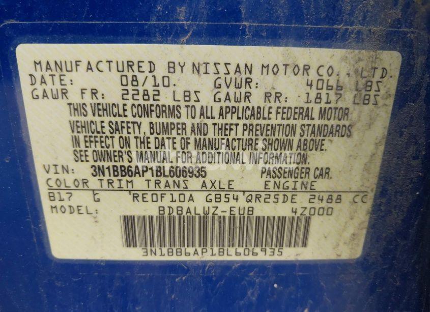 Photo 9 of 2011 Nissan Sentra SE-R (VIN 3N1BB6AP1BL606935)