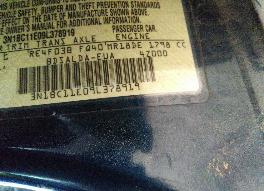 Photo 9 of 2009 Nissan Versa 1.8S (VIN 3N1BC11E09L378919)