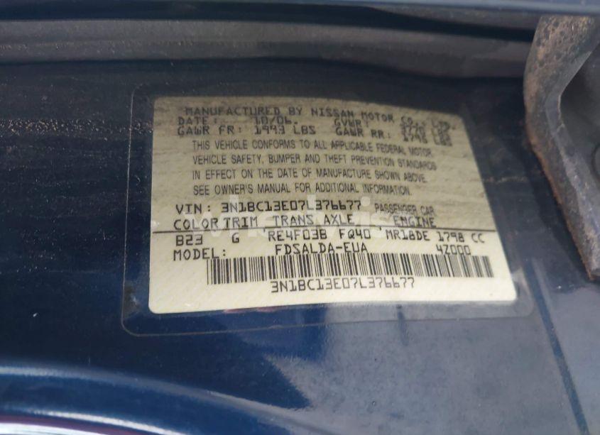 Photo 9 of 2007 Nissan Versa 1.8S (VIN 3N1BC13E07L376677)