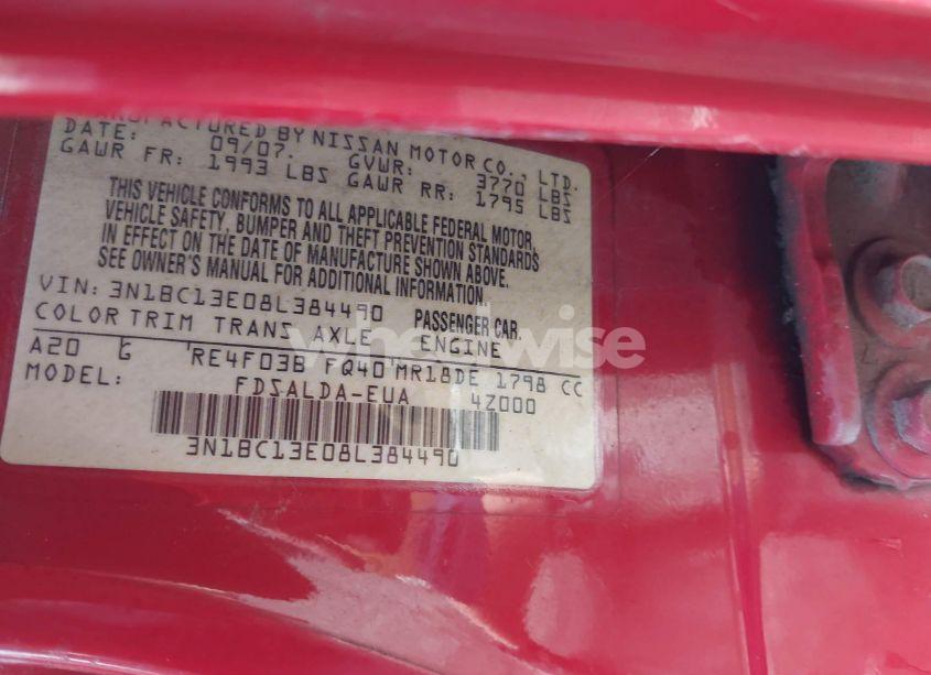 Photo 9 of 2008 Nissan Versa 1.8S (VIN 3N1BC13E08L384490)